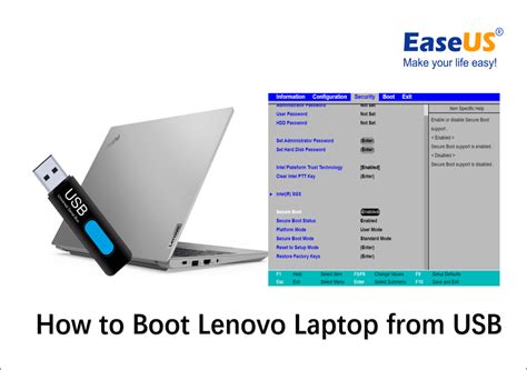 Go into the BIOS to disable Secure Boot. . Boot from usb lenovo